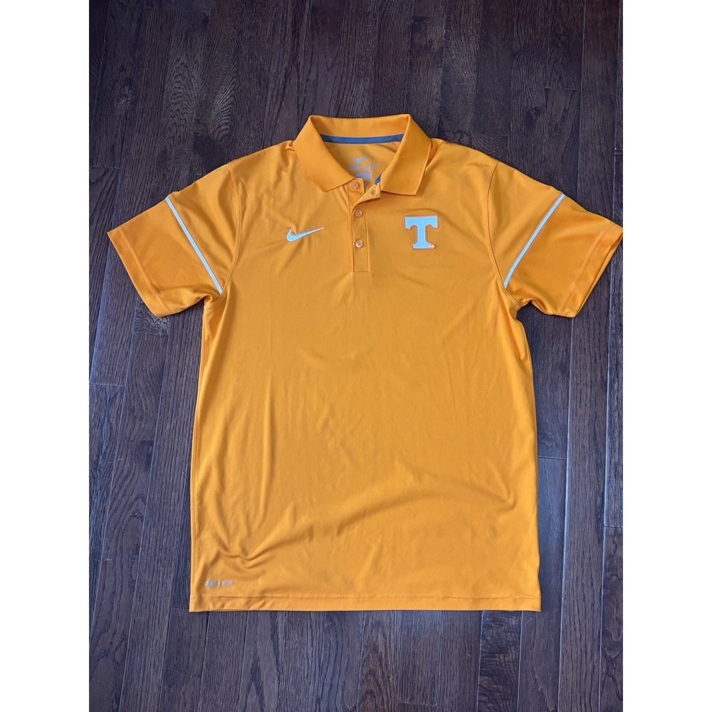 Tennessee Volunteers Polo Shirt Mens Medium Orange NCAA Football Nike Dri Fit